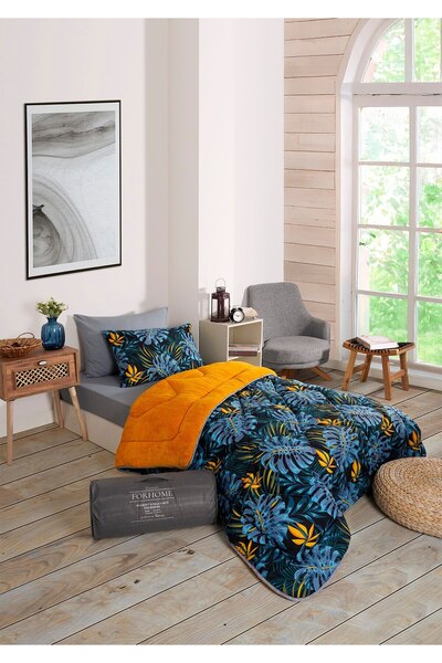Sudemhome Single Welsoft Sleeping Set Double Sided Wellsoft Fluffy Fleece Quilt and 100X200 Elastic Sheet