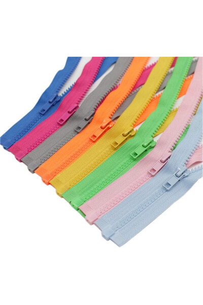 MebuZip Set of 8 zippers, plastic, multicolor, 60 cm