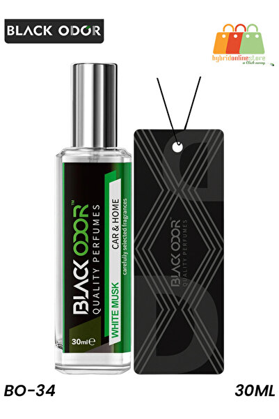 Black Odor BO-34 WHITE MUSK Car & Home Perfume Air Freshener Spray with Hangi...