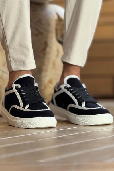 Chekich CH2505 - Λινά Ανδρικά Παπούτσια ΜΑΥΡΟ - ΛΕΥΚΟ