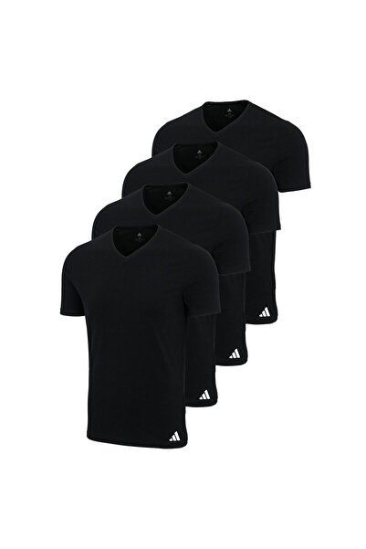 adidas Herren T-Shirts, 4er Pack - V-Neck Shirt Active Flex Cotton, einfarbig