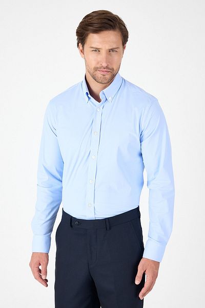 İmza Dark Blue Long Sleeve Button Collar Without Pocket Performance Product Slim Fit Shirt 1004250270