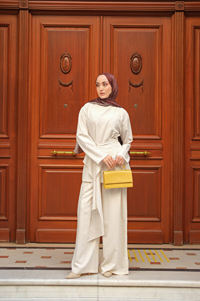 LOCCO Women's Belt Detail Suit Stone