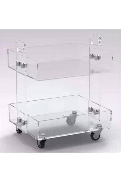 Slasa MLDWME Acrylic Northern Transparent Storage Cabinet Coffee Table Portable Makeup Cart/Snack Rack, 41