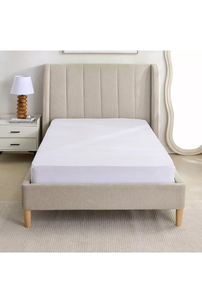 Home Box Purely-percale 300TC Double Fitted Sheet - 140x200+40 cm