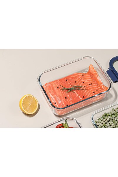 NEOFLAM Comodo Rectangular Glass Food Container with Lid, 1.5 Liter Capacity