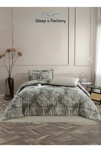 Sleep x Factory Rest Dose 4-Piece Comforter Set – Soft Polyester Fabric & Filling – Size 240×180 cm