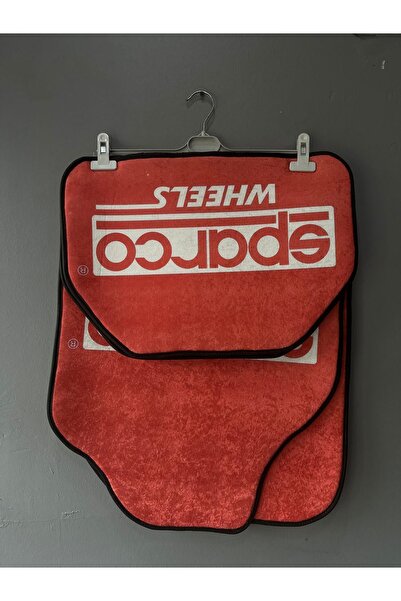 BTL OTOMOTİV Universal Sparco Kırmızı Dekor Paspas Kaydırmaz Taban Yıkanablir