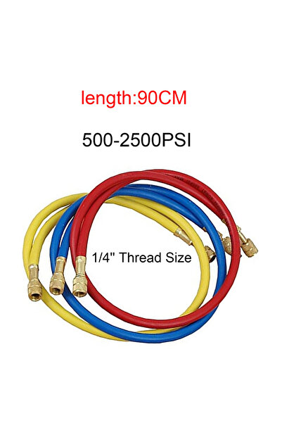 Choice4 خرطوم شحن مبرد 0.9 متر، 2500 رطل/بوصة مربعة، 3 قطع، 500-25000 رطل/بوص...