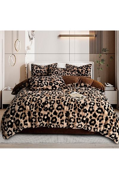 OEM Cocolino fluffy bed linen for double bed, made of plush microfiber, with elastic 160-180x200 cm