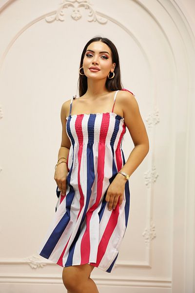 Vegove Striped Detailed Beach Dress