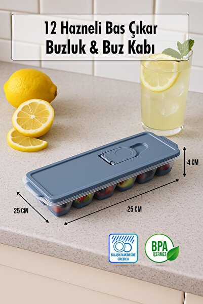 EWs 12 Hazneli Bas Çıkar Buzluk & Buz Kabı Yeşil