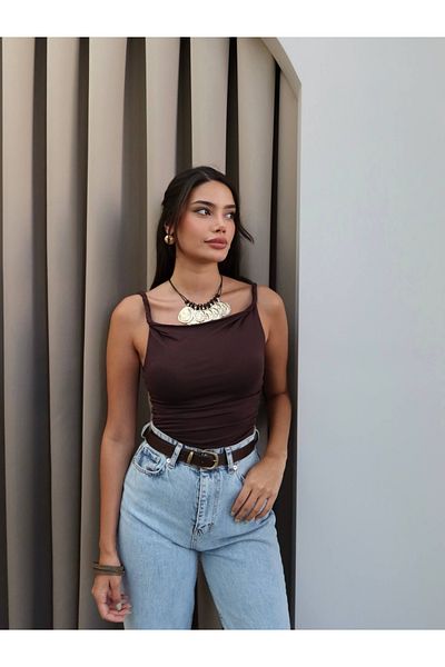 ESRAHELVACI Brown Twisted Blouse