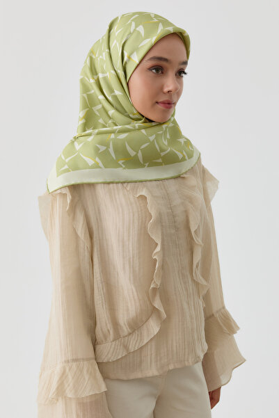 Tuğba Mizan Twill İpek Eşarp - Açık Yeşil