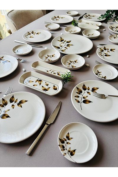 Yiğit Seramik Züccaciye Akasya 8-Person 25-Piece Breakfast Set