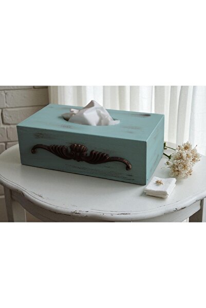 Decoratiuni Vintage Casa Retro Ξύλινο κουτί χαρτοπετσετών και σκαλιστό ξύλινο...