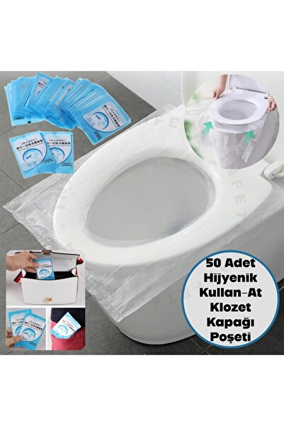 btm home Hijyen Kiti 50 Adet Tekli Paketli Klozet Naylonu | Seyahat & Hijyen Örtüsü