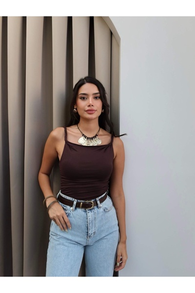ESRAHELVACI Brown Twisted Blouse