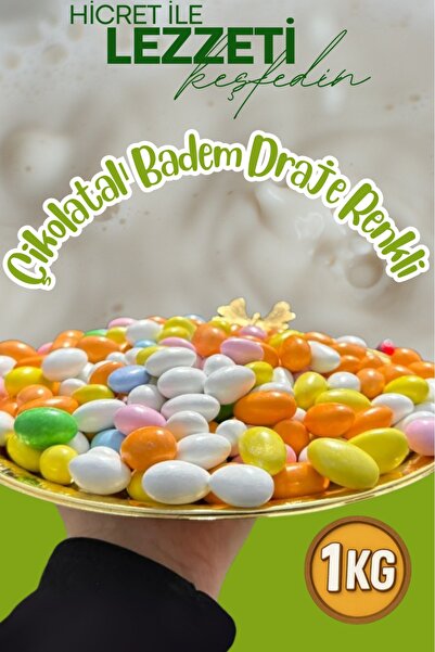Hicret Kuruyemiş Çikolatalı Badem Draje Renkli 1 Kg