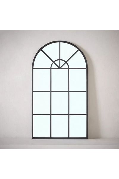 Home Box Fresco Metal Frame Windowpane Wall Mirror - 40x70 cm