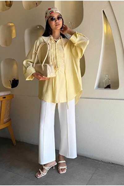 HEQA Пілісе Детальна блуза Soft Жовта