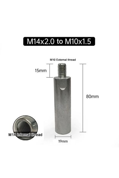 Choice L80 M14 to M10 Angle Grinder Adapter Durable Thread Slotting Tool for Polishing Connecting Rod Retro