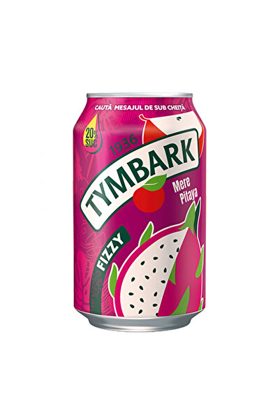 Tymbark FIZZY Bautura Racoritoare Carbogazoasa cu Mar si Pitaya,12 x 0,33 L
