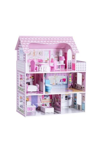 DacEnergy Dollhouse, made of MDF, 3 floors, 5 rooms, 1 balcony, 8 pieces of furniture,...