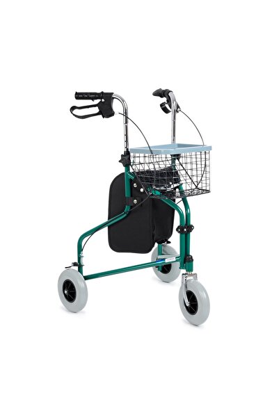 Comfort Plus Rolatör Yürüteç | 3 Tekerlekli, Katlanabilir, Hafif Alüminyum Şa...