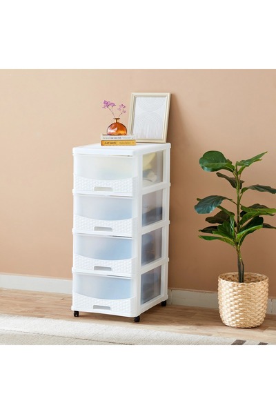 Home Box Kevin 4-Tier Rattan Storage Cabinet