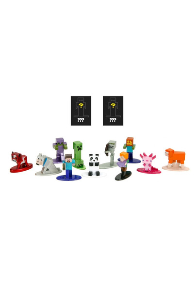 TOYFEST Minecraft Nano Metalfigs Sürpriz Paket– 13 Farklı Figürden 1’i (Steve Alex Creeper Panda Axolotl vb)