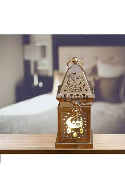 Raffine Eid And Ramadan Hollow Music Gold Copper Candlestick Lighting Dome Lamp Muslim Eid Home Decoration