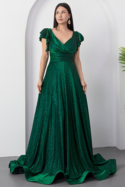 PULLIMM Βραδινό φόρεμα με μανίκια με βολάν 39925