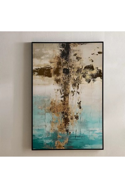 Home Box Fossel Modern Abstract Framed Picture with Foil - 60x90x3 cm
