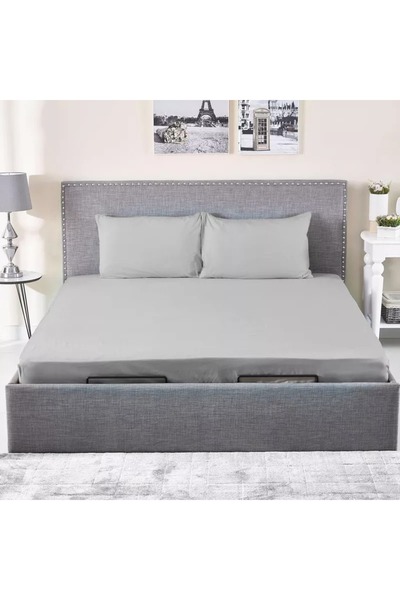 Home Box Ballina Solid Cotton Queen Fitted Sheet - 150x200+33 cm
