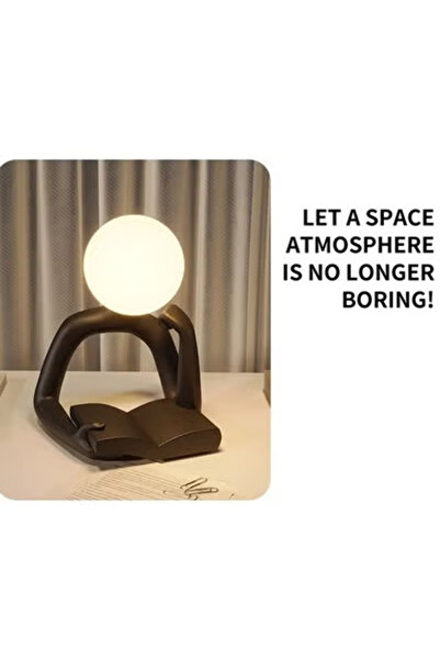 Raffine Thinker Statue Tricolor Night Light with USB – Modern Table Lamp & Decor for Home, 16x11.5x14.7cm