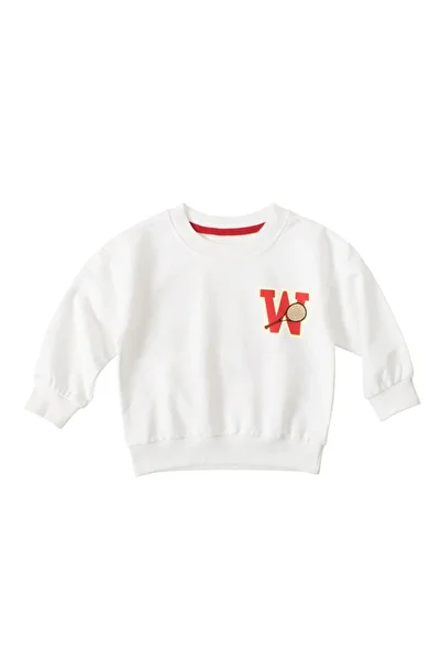 Generic Kids Long Sleeve Sweatshirt Letter Printing Crew Neck White 130 (7Years)