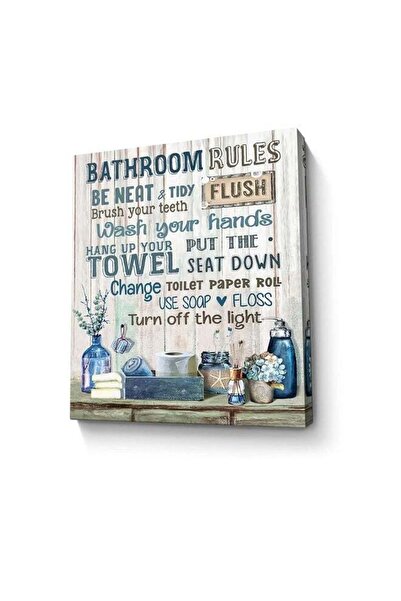 Emoda home Trove لوحة فنية جدارية بقواعد الحمام الريفي (30×30 سم) - ديكور قما...