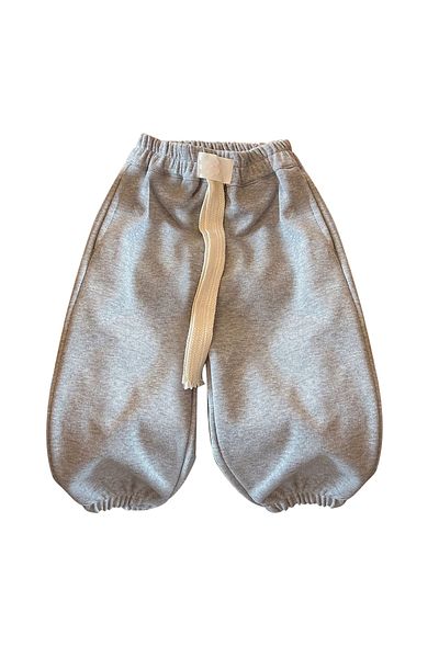 Generic Kids Elastic Waist Sweatpants Lettering Embroidered Grey 90 (2-3Years)