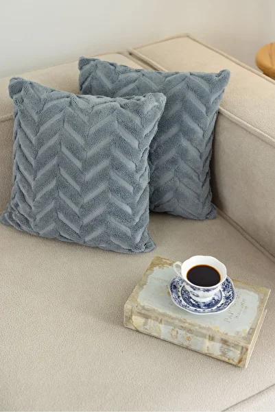 Fushia 2Pcs Welsoft Punch Pattern Decorative Gift Special Design Throw Pillow Cover Pillow Case