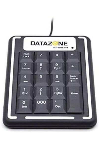 Datazone Numeric USB Keypad, Numerical Mini Keyboard, Black, DZ-GDK001