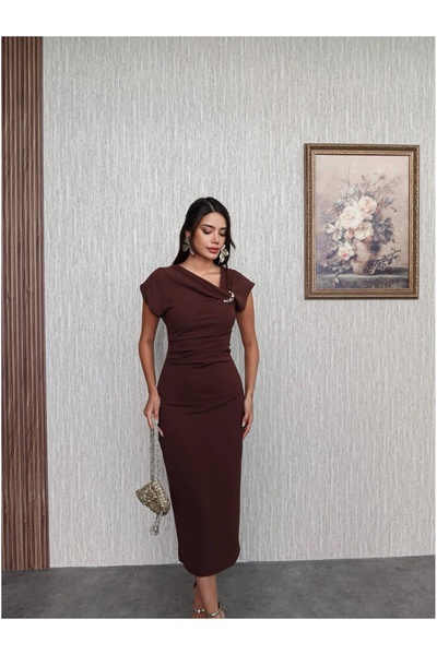 ESRAHELVACI Collar Accessory Midi Dress