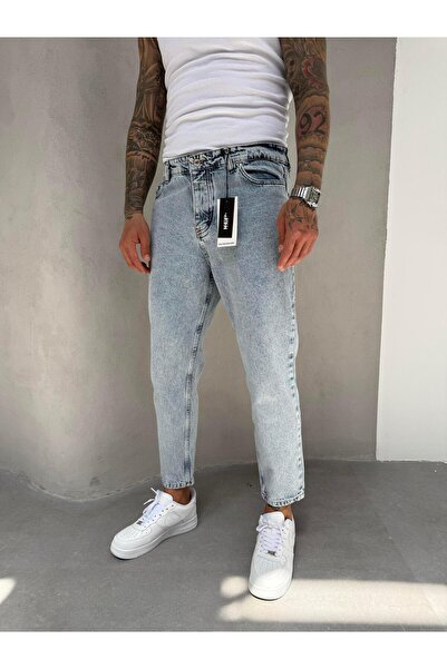KağanKY Блакитні джинси-бойфренди з ефектом вимивання