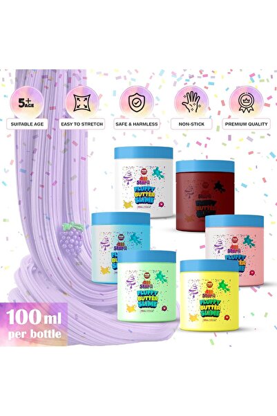 Generic 400ML Butter Slime Kit Kids 4 Pack Scented Glossy Cloud Slime Non-Sticky Soft Toy