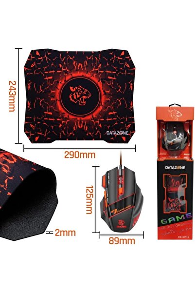 Datazone Wired Gaming Mouse with Light Non-slip Mouse Pad Black DZ-CP10