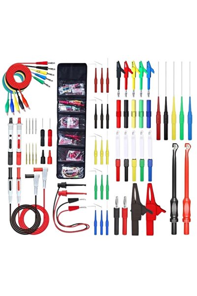 Genel Markalar P1957 64 parça Çok Işlevli Değiştirilebilir Multimetre Probu Test ölçüm Kablo kiti çantalı