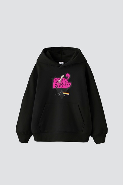 Tarzsokak بينك فلويد مطبوع مقاس كبير للجنسين باللون الأسود