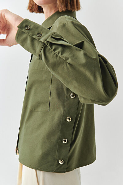 Exquise Long Sleeve Pocket Snap Detail Regular Shirt