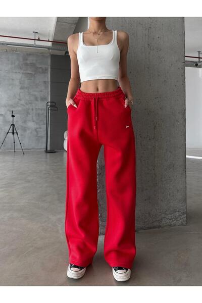 OYKUWEAR OW Baggy Oversize Kırmızı Eşofman Altı