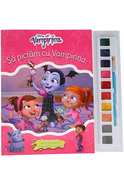 Editura Litera Sa pictam cu Vampirina. Carte de colorat cu pensul